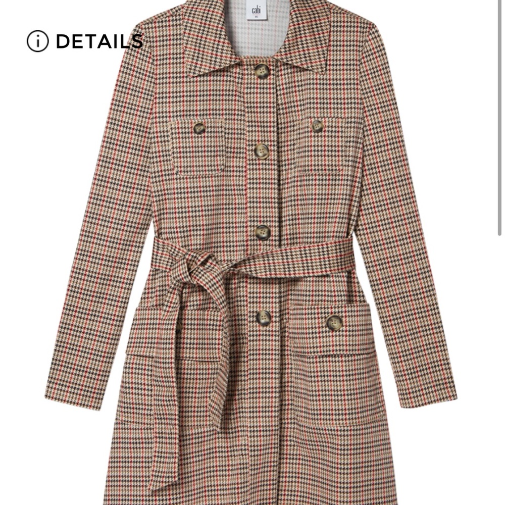 CABI SHERLOCK Houndstooth Belted Coat